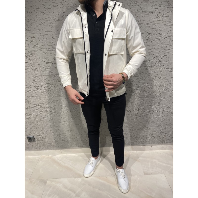 Baharlık Safari Model Ceket Beyaz